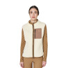Dames teddyfleece bodywarmer met borstzak Equestro - Antiek wit / tabaksbruin