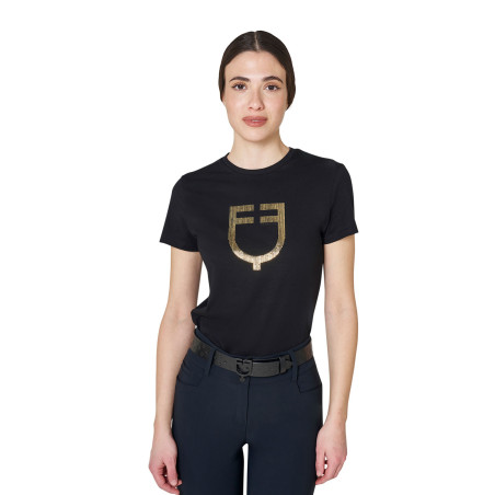 Dames T-shirt met Equestro-logo in folie