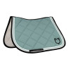 Zadeldek spring Double Stripes in technische stof Equestro - Leigrijs / zwart