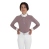 Wedstrijdpoloshirt voor meisjes met lange mouwen met strass Equestro kinderen - Gewei