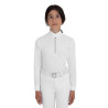 Wedstrijdpoloshirt voor meisjes met lange mouwen met strass Equestro kinderen - Wit