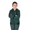 Unisex kinderhoodie met rits Equestro - Donkergroen / zwart