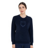 Dames sweatshirt met ronde hals in fleece Equestro - Marineblazer