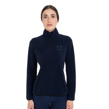 Damesfleece met hoge kraag in fleece met driekwart ritssluiting Equestro dames