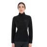 Damesfleece met hoge kraag in fleece met driekwart ritssluiting Equestro dames - Zwart