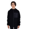 Unisex kinderfleece van teddy-fleece met ritssluiting en capuchon Equestro - Zwart / zwart