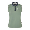 Mouwloze poloshirt voor dames in piqué KLLaura Kingsland - Groen agave