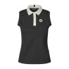Mouwloze poloshirt voor dames in piqué KLLaura Kingsland - Zwart