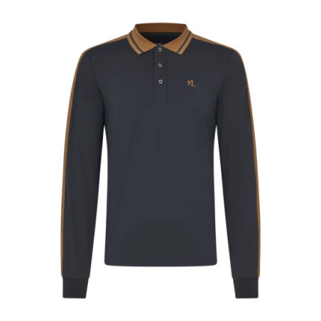 KL Marco Polo heren poloshirt met lange mouwen in piqué van Kingsland