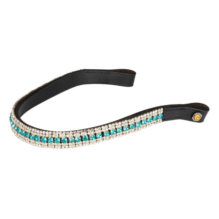 Frontalhouder Blue Crystal in leer Equestro