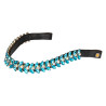 Frondel Blue Jets Crystal in leer Equestro - Blauwe jets