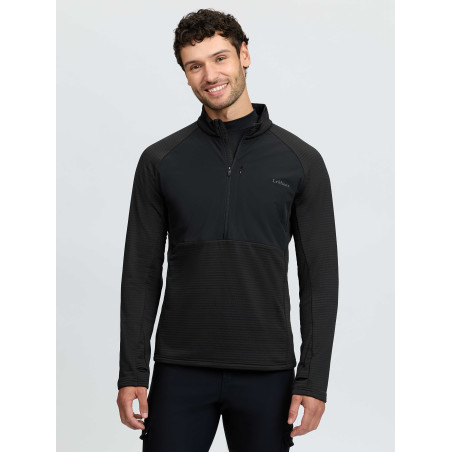 Heren Mid Layer met kwartsrits Zwart LeMieux