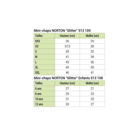 Mini-chaps Norton Glitter