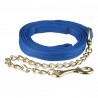 Longe van textiel gevoerd met eenvoudige ketting Finn-Tack - Blauw