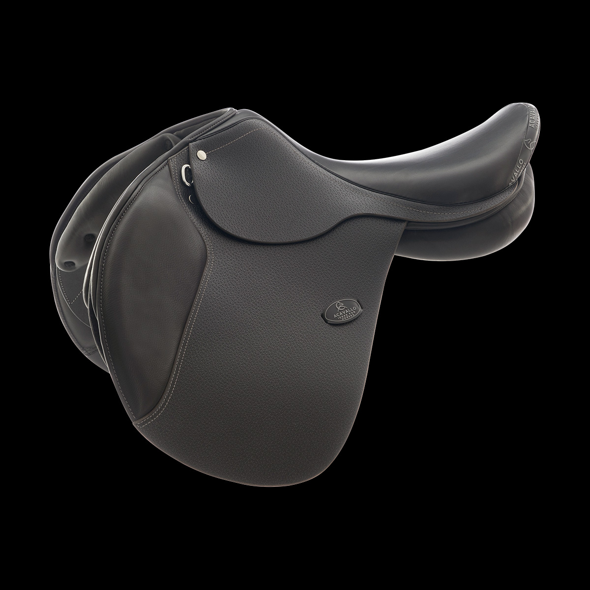 Springzadel van leer Acavallo Veneziano Zwart