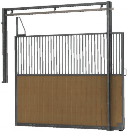 Schuifboxscheiding met traliewerk en houten onderkant 3 m La Gée