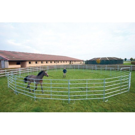 Verzinkte ronde longeeromheining Ø 10 m paneel 3,60 m La Gée