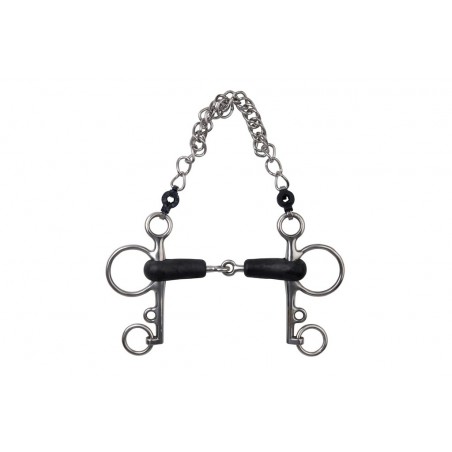 Pelham bit Metalab gebroken rubber