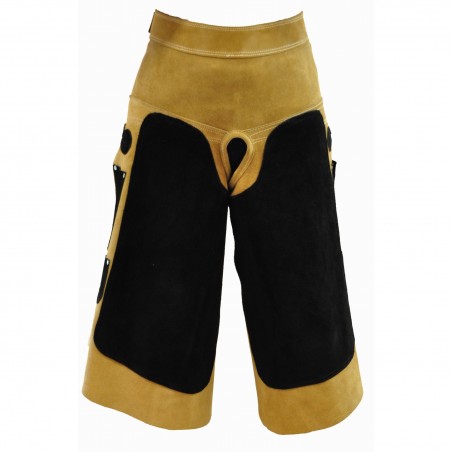 Smederijschort T de T van leer met 5 zakken