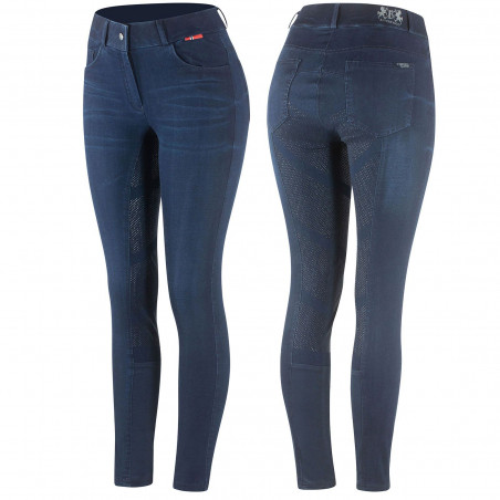 Paardrijbroek jeans met volledig siliconen zitvlak Elle dames B Vertigo