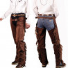 Western Lakota chaps van suède met franjes - Zwart