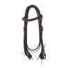 Western hoofdstel Lakota met bloemen en teugels - Bruin