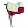 Zadeldeken zonder zadel met zak Umbria Equitazione zitting van wol - Rood