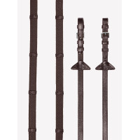 Zachte rubberen teugels met stops LeMieux Havana / oud zilver model