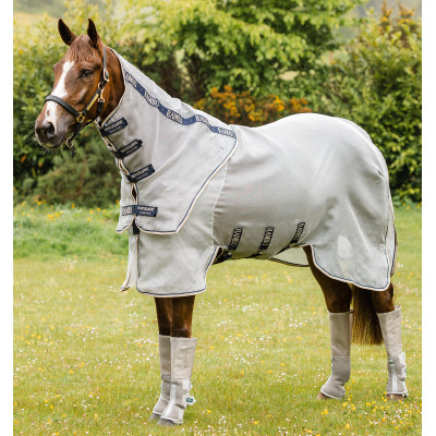 Couverture anti-mouches Horseware Rambo Protector Argent / bleu