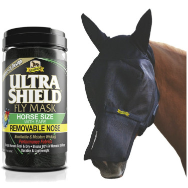 Vliegenmasker met oren en neusbeschermer Absorbine Ultrashield Vliegenmasker met oren en neusbeschermer Absorbine Ultrashield