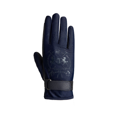 Rijhandschoenen B Vertigo Laia dames met bedrukt logo Donker marineblauw Rijhandschoenen B Vertigo Laia dames met bedrukt logo Donker marineblauw