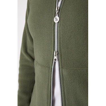 Fleece paardrijjas Horze Ellie dames Smaragdgroen Fleece paardrijjas Horze Ellie dames Smaragdgroen