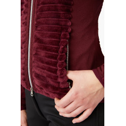 Gestreepte fleece paardrijjas Horze Della dames Port Royale Bordeaux