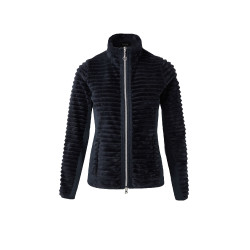 Gestreepte fleece paardrijjas Horze Della dames Donker marineblauw