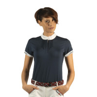 Polo Kavala dames met korte mouwen Flags & Cup Marineblauw