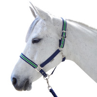 Set halster en lijn Doulovo Flags & Cup Marine / taupe Set halster en lijn Doulovo Flags & Cup Marine / taupe