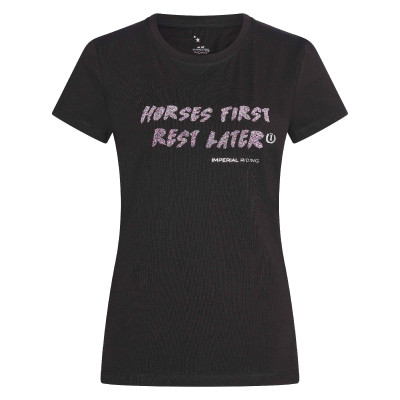 T-shirt Imperial Riding Horses First Zwart