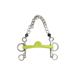 Pelham bit Metalab Flexi Soft halve maan korte scharen