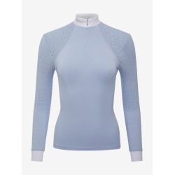 Wedstrijdpolo LeMieux Olivia lange mouwen Mist Blauw