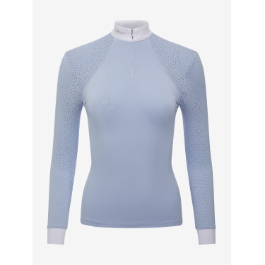 Wedstrijdpolo LeMieux Olivia lange mouwen Mist Blauw