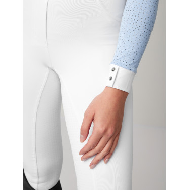 Wedstrijdpolo LeMieux Olivia lange mouwen Mist Blauw