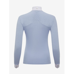 Wedstrijdpolo LeMieux Olivia lange mouwen Mist Blauw
