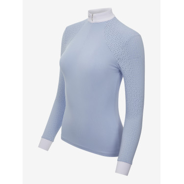 Wedstrijdpolo LeMieux Olivia lange mouwen Mist Blauw