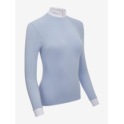 Wedstrijdpolo LeMieux Olivia lange mouwen Mist Blauw