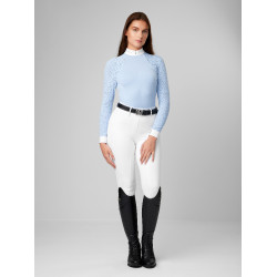 Wedstrijdpolo LeMieux Olivia lange mouwen Mist Blauw