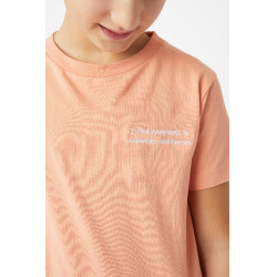 T-shirt Calina met borduurwerk Horze kind Garnalenroze T-shirt Calina met borduurwerk Horze kind Garnalenroze