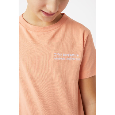 T-shirt Calina met borduurwerk Horze kind Garnalenroze T-shirt Calina met borduurwerk Horze kind Garnalenroze