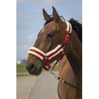 Halster Equithème Nylon Schapenvacht Rouge / blanc