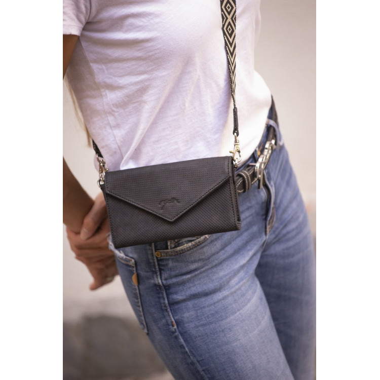 Phone Pocket Pénélope perforatieleer zwart Phone Pocket Pénélope perforatieleer zwart