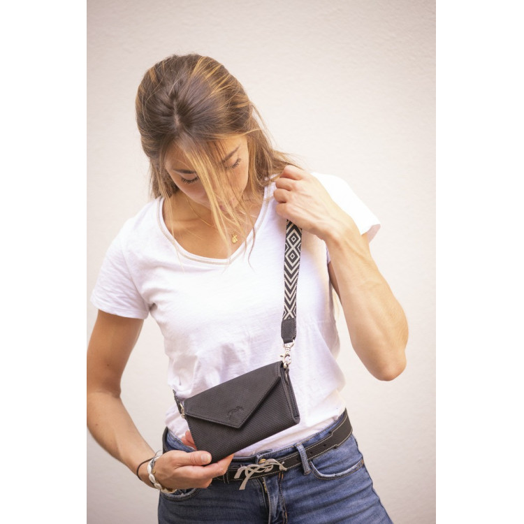 Phone Pocket Pénélope perforatieleer zwart Phone Pocket Pénélope perforatieleer zwart
